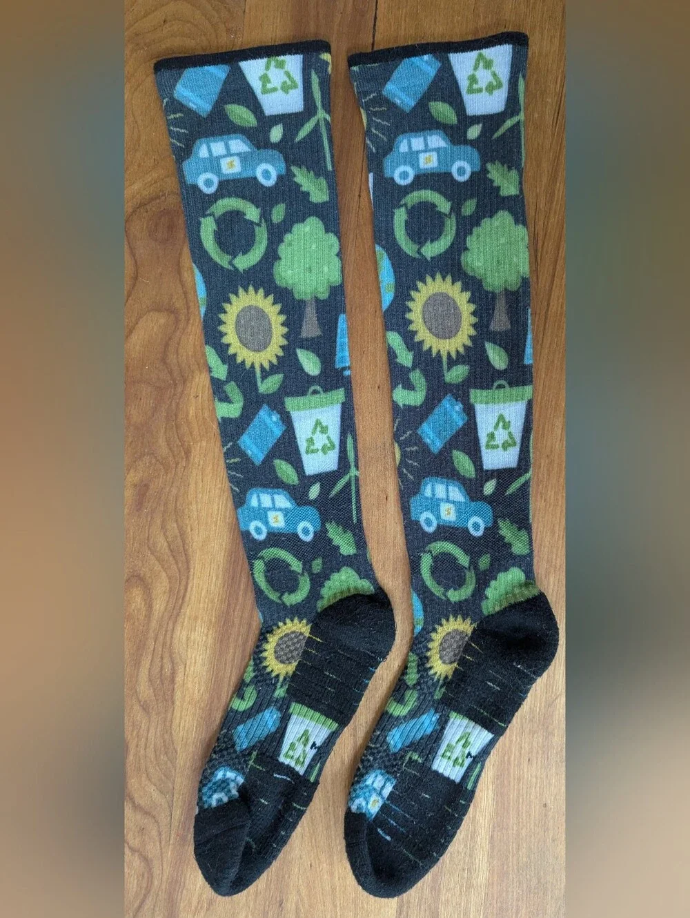 ♻️ Viasox Compression Socks - Black 🌎 ♻️ Pattern- L 12-15mmhg All Genders